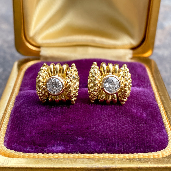 Estate Diamond Earrings, Old European 0.45ctw. sold by Doyle and Doyle an antique and vintage jewelry boutique
