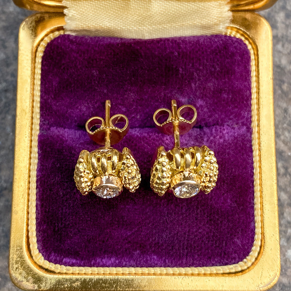Estate Diamond Earrings, Old European 0.45ctw. sold by Doyle and Doyle an antique and vintage jewelry boutique