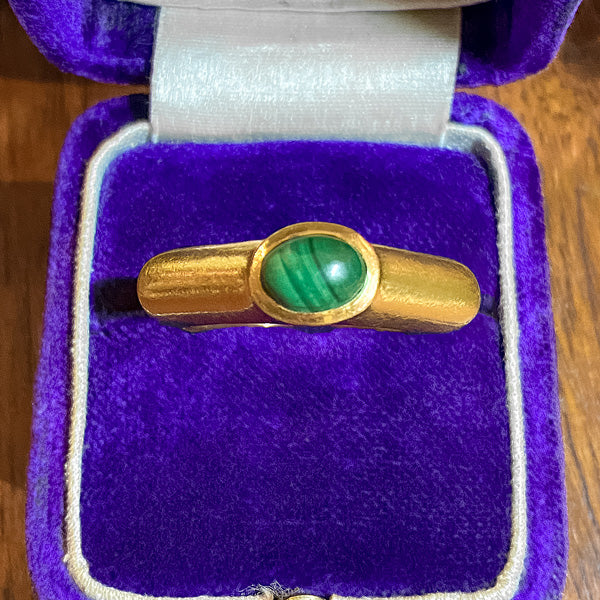 Vintage Malachite Ring sold by Doyle and Doyle an antique and vintage jewelry boutique