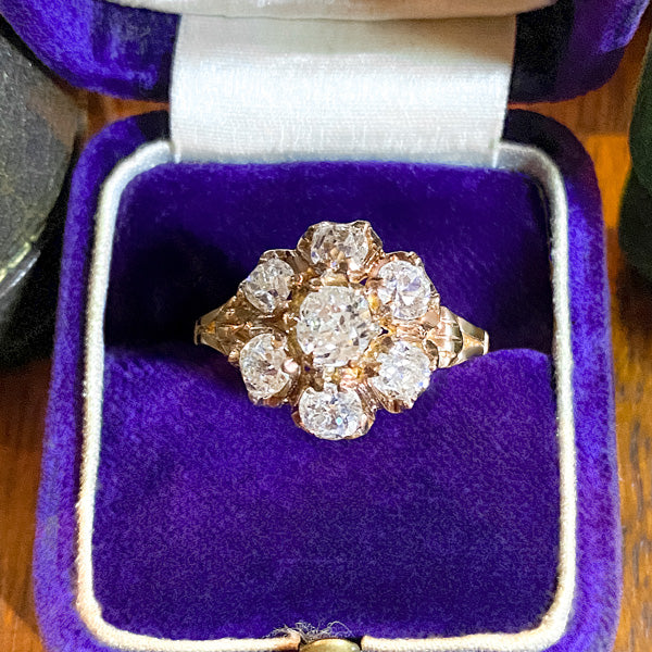 Victorian Diamond Cluster Ring sold by Doyle and Doyle an antique and vintage jewelry boutique