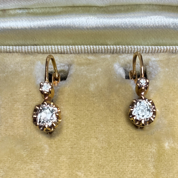 Antique Diamond Drop Earrings sold by Doyle and Doyle an antique and vintage jewelry boutique