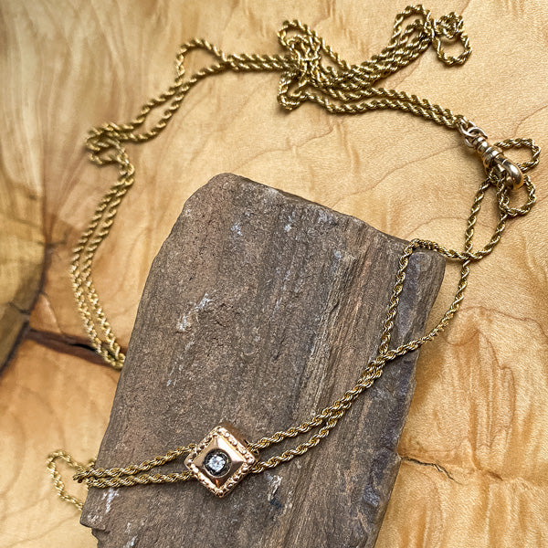 Antique Diamond Slide Chain sold by Doyle and Doyle an antique and vintage jewelry boutique