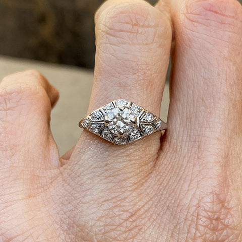 Art Deco Engagement Ring, RBC 0.70 sold by Doyle and Doyle an antique and vintage jewelry boutique
