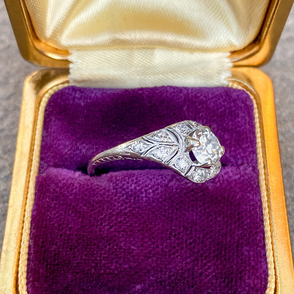 Art Deco Engagement Ring, RBC 0.70 sold by Doyle and Doyle an antique and vintage jewelry boutique