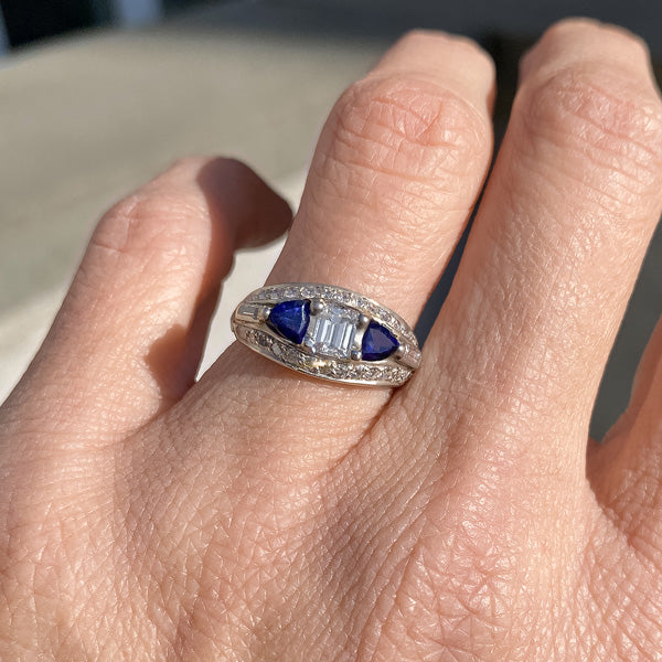 Art Deco Engagement Ring, Emerald cut 0.40ct. sold by Doyle and Doyle an antique and vintage jewelry boutique