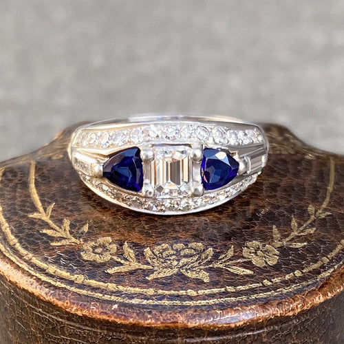 Art Deco Engagement Ring, Emerald cut 0.40ct. sold by Doyle and Doyle an antique and vintage jewelry boutique