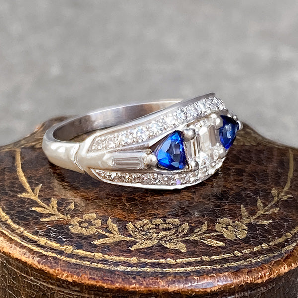 Art Deco Engagement Ring, Emerald cut 0.40ct. sold by Doyle and Doyle an antique and vintage jewelry boutique