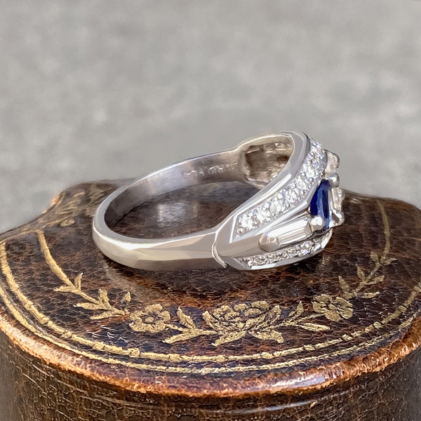 Art Deco Engagement Ring, Emerald cut 0.40ct. sold by Doyle and Doyle an antique and vintage jewelry boutique