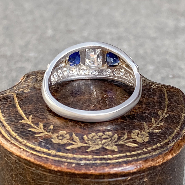 Art Deco Engagement Ring, Emerald cut 0.40ct. sold by Doyle and Doyle an antique and vintage jewelry boutique