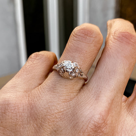 Art Deco Engagement Ring, Old Mine 0.50ct. sold by Doyle and Doyle an antique and vintage jewelry boutique