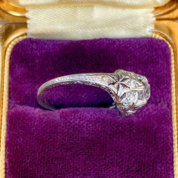 Art Deco Engagement Ring, Old Mine 0.50ct. sold by Doyle and Doyle an antique and vintage jewelry boutique