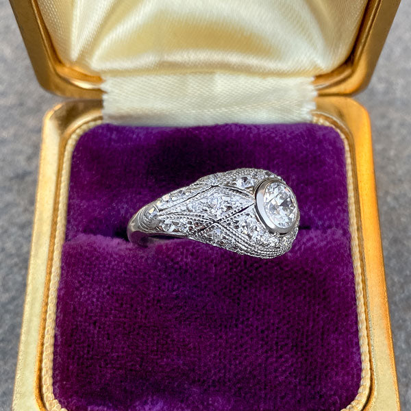 Art Deco Diamond Engagement Ring, RBC 0.50ctw. sold by Doyle and Doyle an antique and vintage jewelry boutique