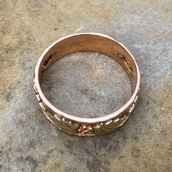 Victorian Two-toned Gold Band sold by Doyle and Doyle an antique and vintage jewelry boutique