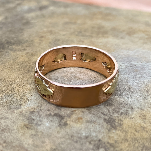Victorian Two-toned Gold Band sold by Doyle and Doyle an antique and vintage jewelry boutique