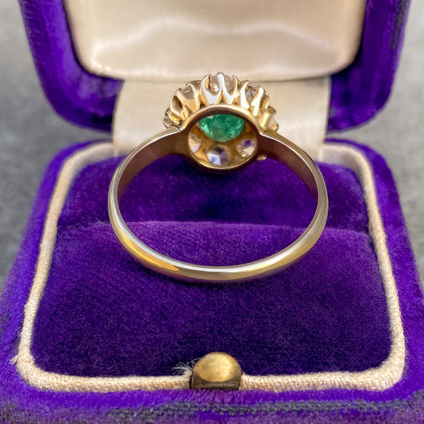 Antique Emerald & Rose Cut Diamond Ring sold by Doyle and Doyle an antique and vintage jewelry boutique