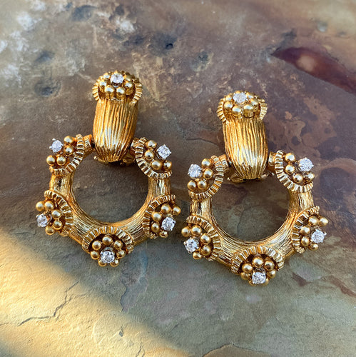 Vintage Diamond Drop Earrings sold by Doyle and Doyle an antique and vintage jewelry boutique