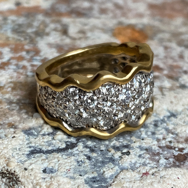 Vintage Pave Diamond Band sold by Doyle and Doyle an antique and vintage jewelry boutique