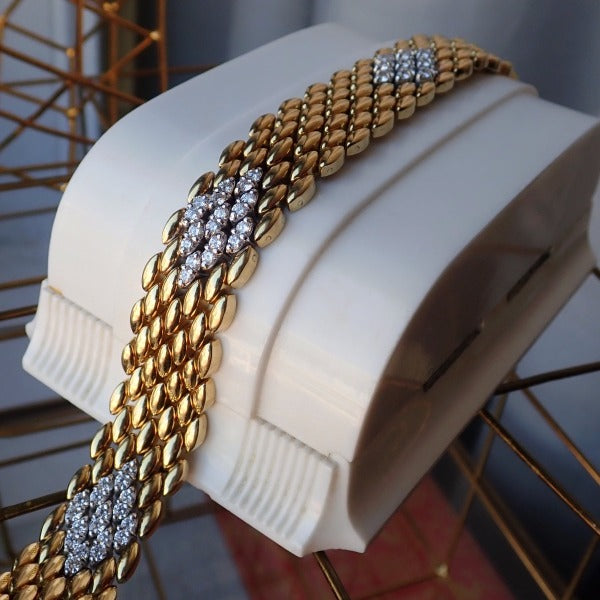 Vintage gold and diamond panther link bracelet from Doyle & Doyle