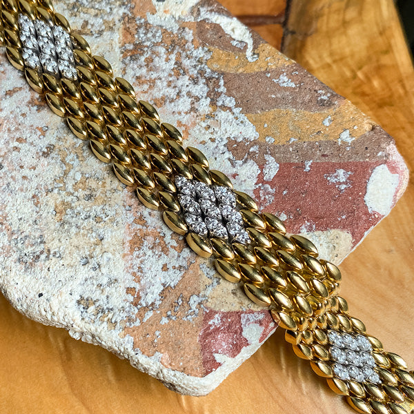 Victorian Era Bangle Bracelet 14K Gold Ornate Applied Designs - Ruby Lane