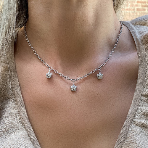 Estate Floral Motif Diamond Necklace sold by Doyle and Doyle an antique and vintage jewelry boutique