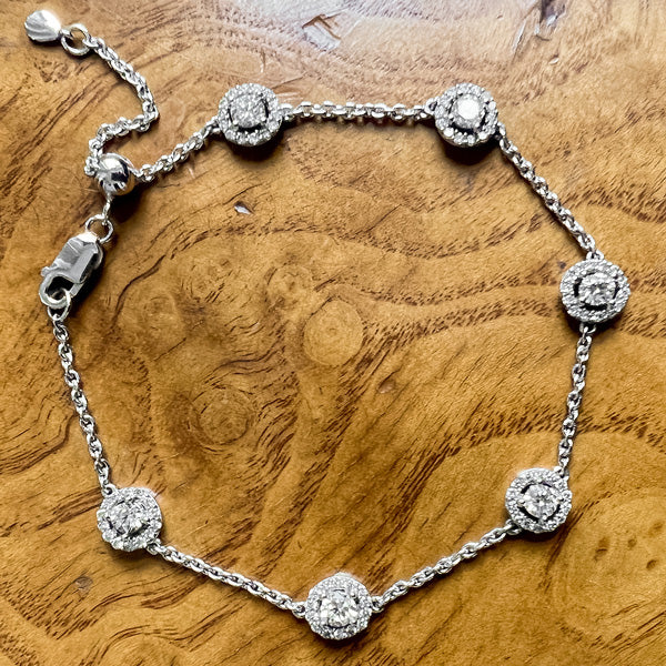 Diamond Cluster Bracelet sold by Doyle and Doyle an antique and vintage jewelry boutique