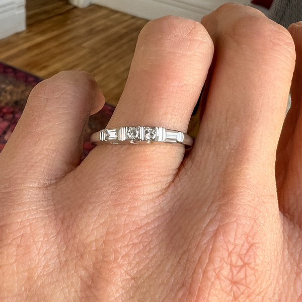 Vintage Diamond Wedding Band sold by Doyle and Doyle an antique and vintage jewelry boutique