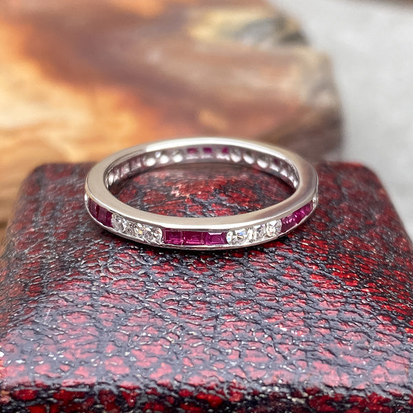 Vintage Ruby & Diamond Eternity Band, sold by Doyle and Doyle an antique and vintage jewelry boutique