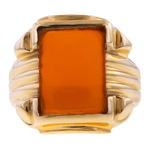 Vintage Carnelian Ring sold by Doyle and Doyle an antique and vintage jewelry boutique