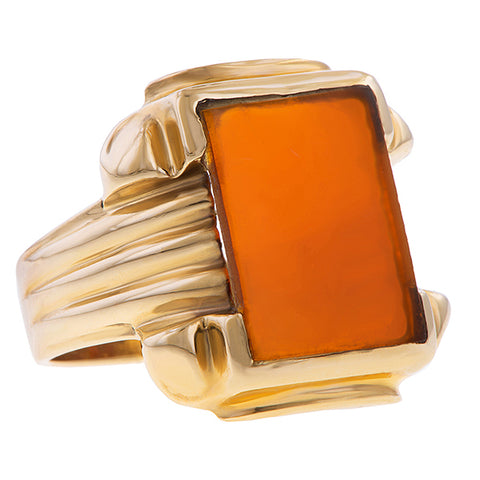 Vintage Carnelian Ring sold by Doyle and Doyle an antique and vintage jewelry boutique