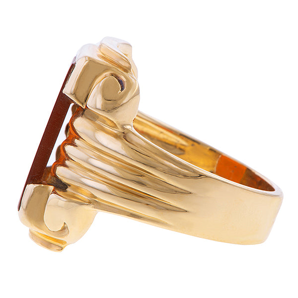 Vintage Carnelian Ring sold by Doyle and Doyle an antique and vintage jewelry boutique