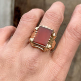 Vintage Carnelian Ring sold by Doyle and Doyle an antique and vintage jewelry boutique