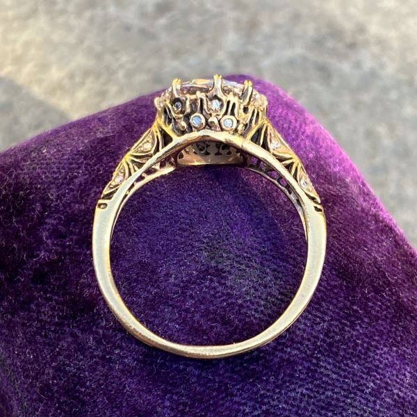 Vintage Filigree Engagement Ring, Old Euro 2.63ct. sold by Doyle and Doyle an antique and vintage jewelry boutique 