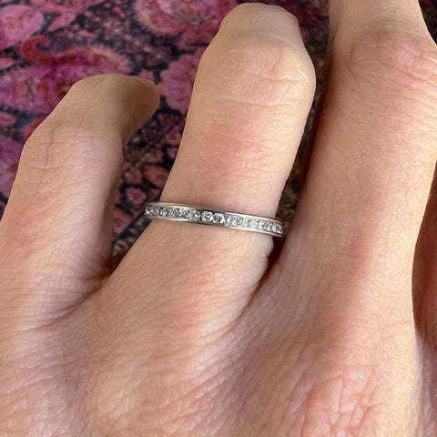 Vintage Diamond Eternity Wedding Band sold by Doyle and Doyle an antique and vintage jewelry boutique