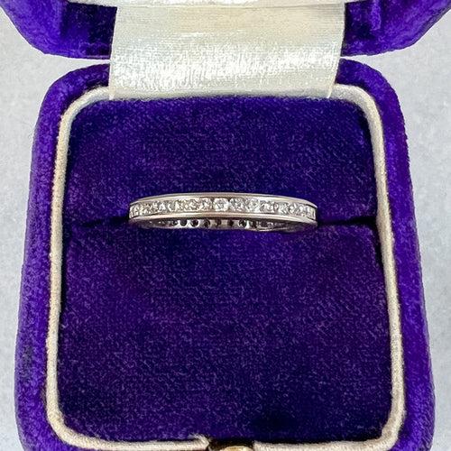 Vintage Diamond Eternity Wedding Band sold by Doyle and Doyle an antique and vintage jewelry boutique