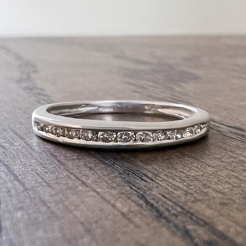 Vintage Diamond Wedding Band sold by Doyle and Doyle an antique and vintage jewelry boutique