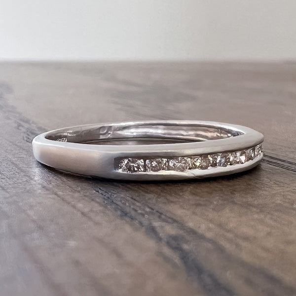 Vintage Diamond Wedding Band sold by Doyle and Doyle an antique and vintage jewelry boutique