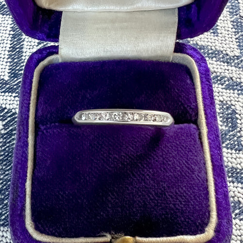 Vintage Diamond Wedding Band sold by Doyle and Doyle an antique and vintage jewelry boutique