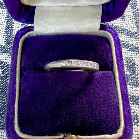 Vintage Diamond Wedding Band sold by Doyle and Doyle an antique and vintage jewelry boutique