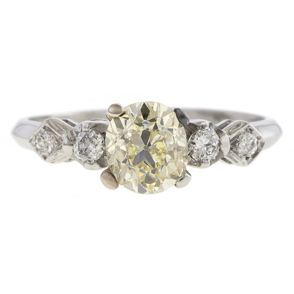Vintage Engagement Ring, Old Mine Cut 1.30ct, sold by Doyle & Doyle antique and vintage jewelry boutique
