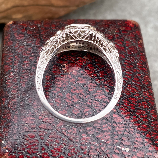 Vintage Filigree Engagement Ring, Old Euro 0.33ct. sold by Doyle and Doyle an antique and vintage jewelry boutique