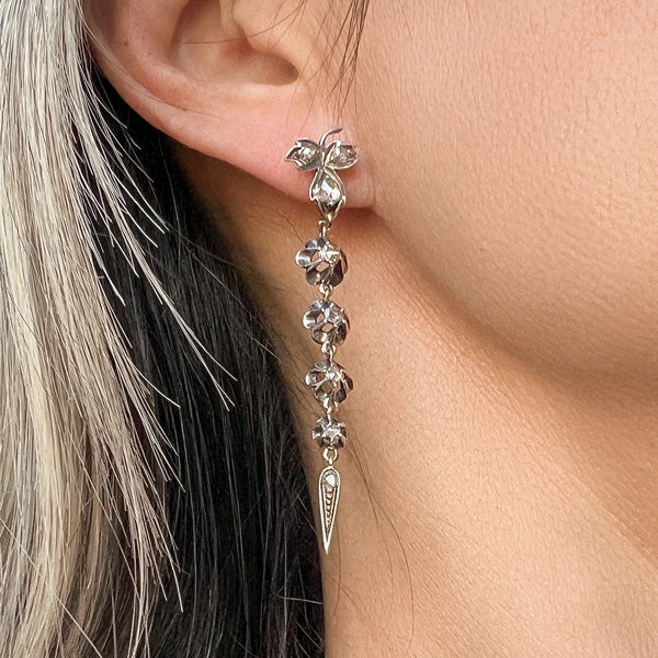 Antique Diamond Drop Earrings sold by Doyle and Doyle an antique and vintage jewelry boutique