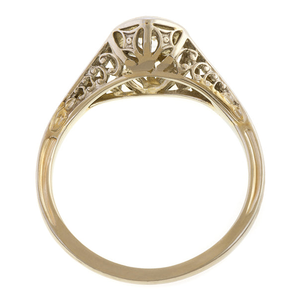 Vintage Filigree Engagement Ring, Old Euro 0.35ct, sold by Doyle & Doyle antique and vintage jewelry boutique