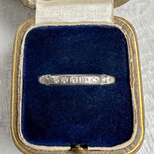 Vintage Diamond Wedding Band sold by Doyle and Doyle an antique and vintage jewelry boutique