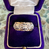 Vintage Patterned Two Toned Wedding Band sold by Doyle and Doyle an antique and vintage jewelry boutique