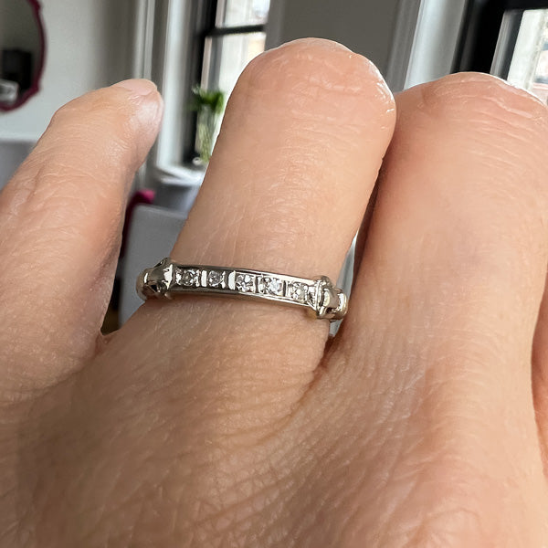 Vintage Diamond Wedding Band sold by Doyle and Doyle an antique and vintage jewelry boutique