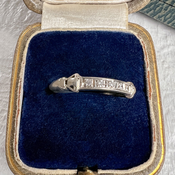 Vintage Diamond Wedding Band sold by Doyle and Doyle an antique and vintage jewelry boutique