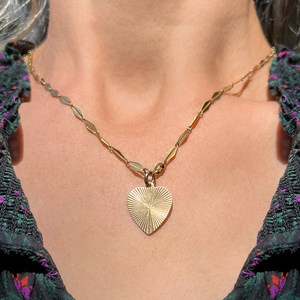 Vintage Heart Pendant sold by Doyle and Doyle an antique and vintage jewelry boutique
