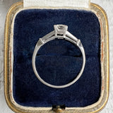 Vintage Diamond Engagement Ring with tapered diamond sides, from Doyle & Doyle an antique and vintage jewelry boutique
