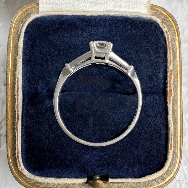 Vintage Diamond Engagement Ring with tapered diamond sides, from Doyle & Doyle an antique and vintage jewelry boutique
