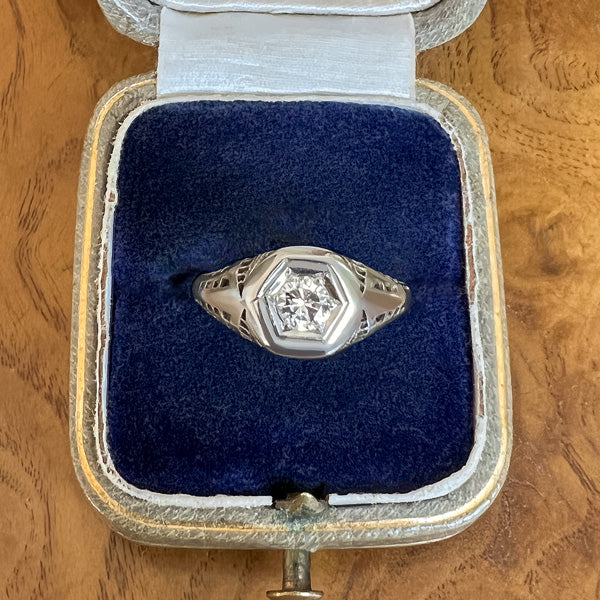 Vintage Diamond Engagement Ring, RBC 0.20ct. sold by Doyle and Doyle an antique and vintage jewelry boutique